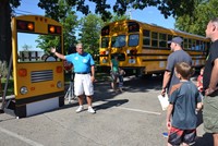 First Time School Bus Riders Gather to Learn About Safely Being Transported