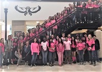 Central students wearing the “Pink Out” t-shirts