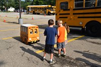 Buster the Bus interacting with kids