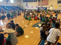 Middle school students participate in activities