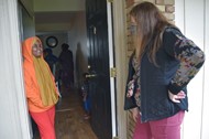 Mark Twain counselor Serena Casale visits families at Abbey Lane Apartments