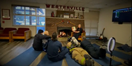 Westerville Fire Department members create a read-aloud video for Whittier Elementary students.
