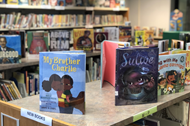 Diverse book options of students at Whittier Elementary's media center