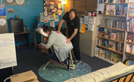 Chair massages for Hawthorne staff