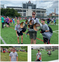 Participants in Ohio State's marching band summer high school clinic