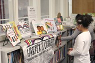 McVay Elementary students check out new books from Harper's Corner donation