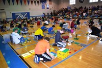 Gym filled with Westerville City Schools Lego Competitors 
