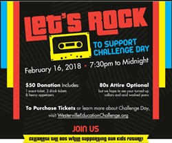 Flier: Rock This Town 80s Party on February 16