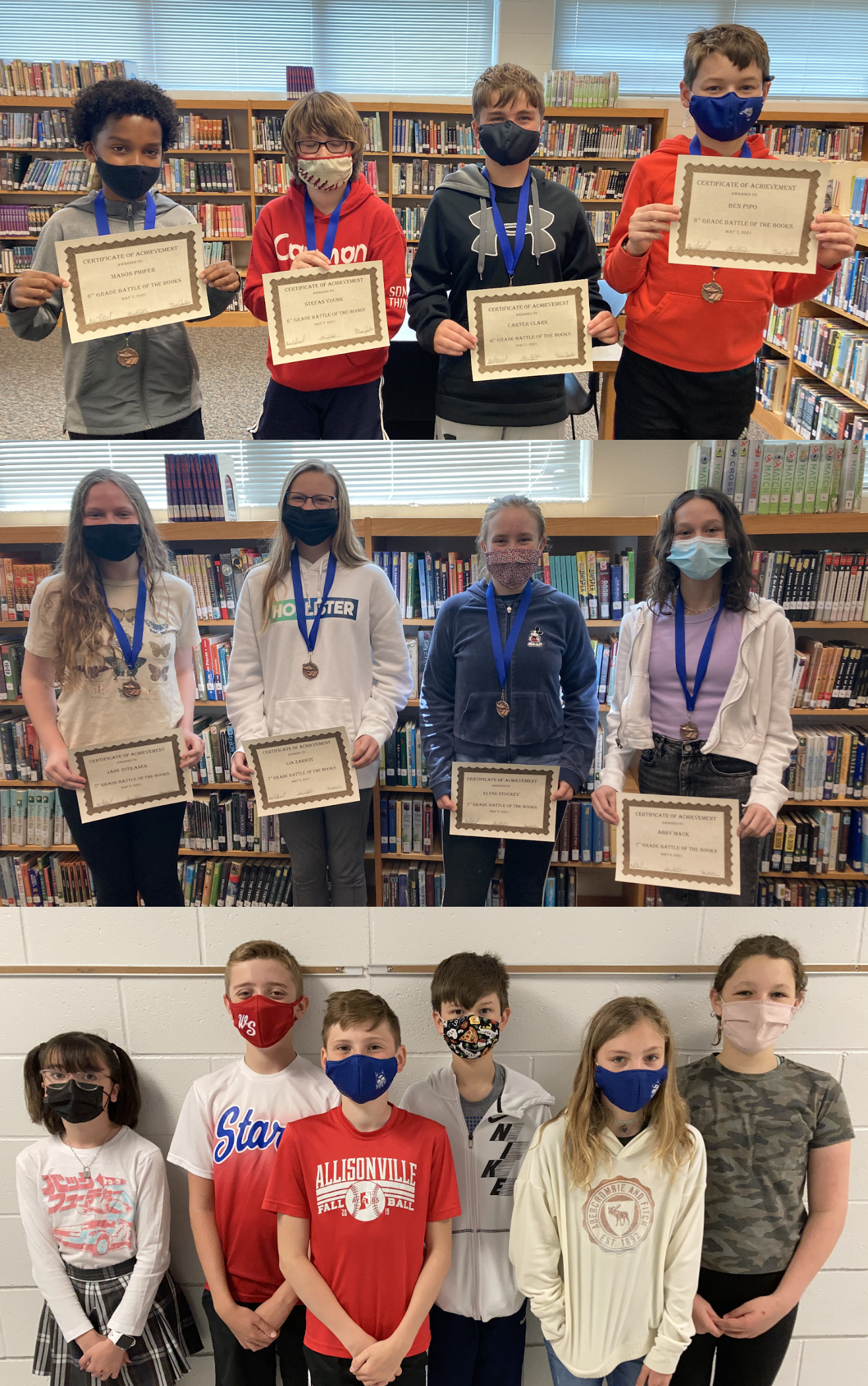 Middle school Battle of the Book teams